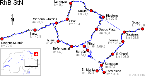 RhB-StN-Route map