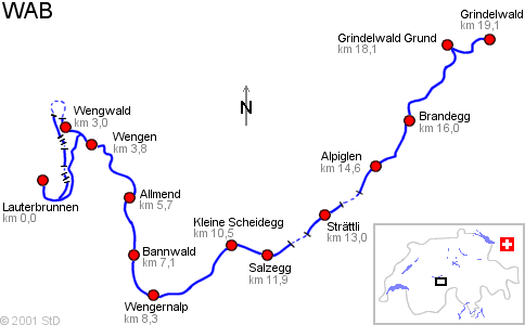 WAB route map