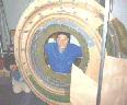 Modulbauer beim Aufbau der gro&szlig;en Kehrschleife (1997)